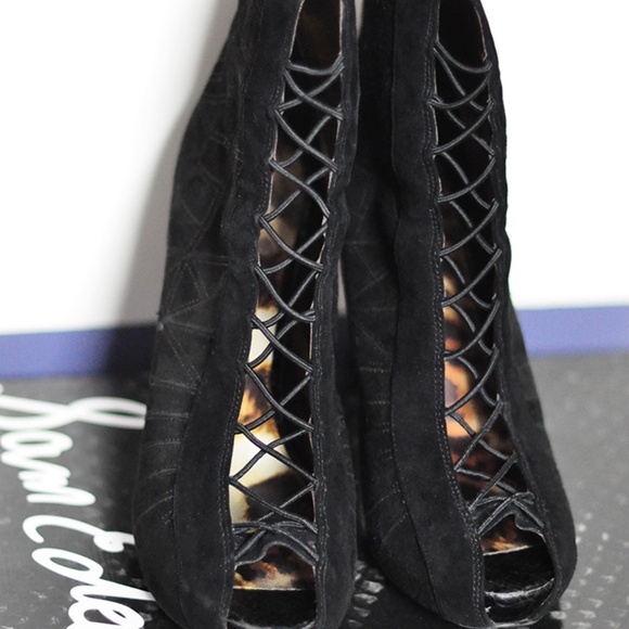 Sam Edelman Queenie Bootie Open-toe Corset Suede shoes heels US Women 9.5 - Picture 6 of 16